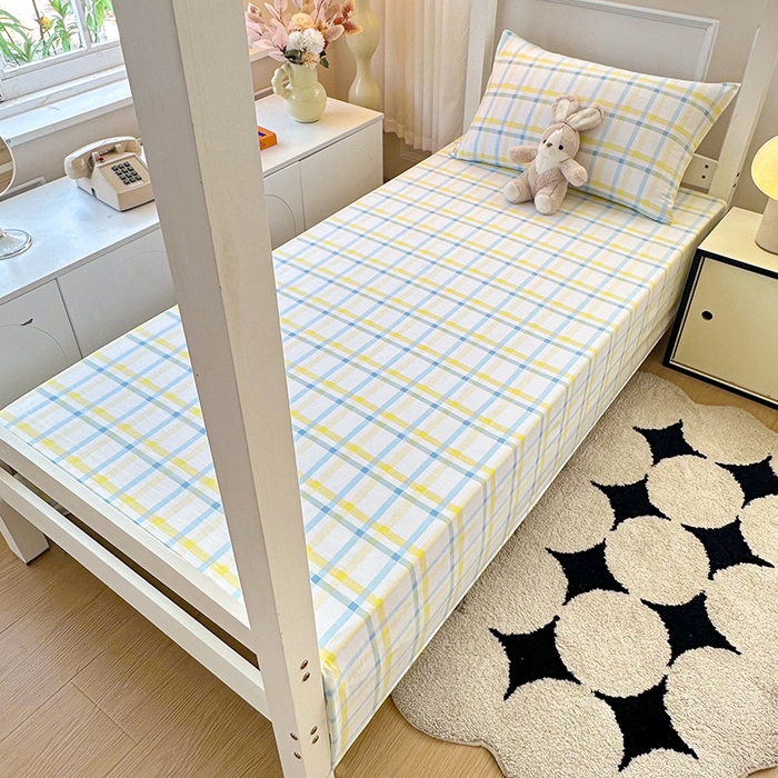 91家纺网 家纺一手货源 找家纺 雨彤家纺 2025条纹水洗棉学生宿舍床单单床单床单单件 格心生活