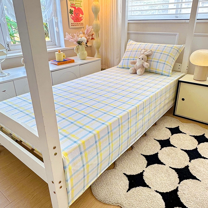 91家纺网 家纺一手货源 找家纺 雨彤家纺 2025条纹水洗棉学生宿舍床单单床单床单单件 格心生活