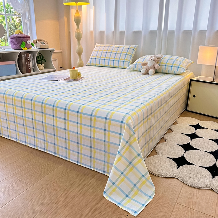 91家纺网 家纺一手货源 找家纺 雨彤家纺 2025条纹水洗棉学生宿舍床单单床单床单单件 格心生活