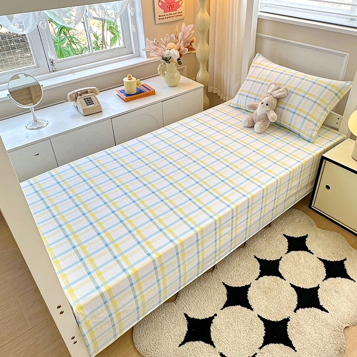 91家纺网 家纺一手货源 找家纺 雨彤家纺 2025条纹水洗棉学生宿舍床单单床单床单单件 格心生活