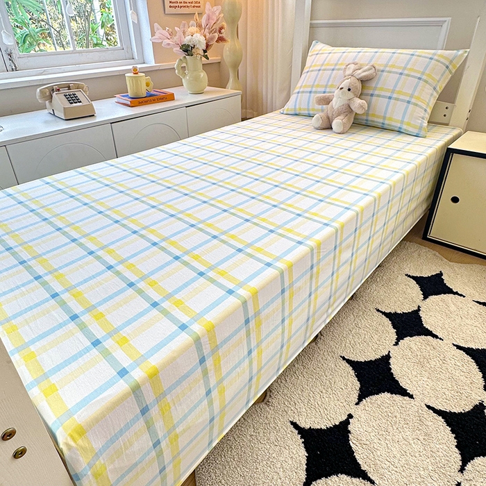 91家纺网 家纺一手货源 找家纺 雨彤家纺 2025条纹水洗棉学生宿舍床单单床单床单单件 格心生活