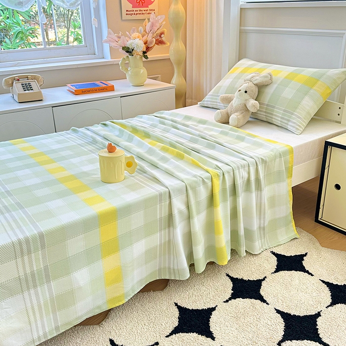 91家纺网 家纺一手货源 找家纺 雨彤家纺 2025条纹水洗棉学生宿舍床单单床单床单单件 安格尔