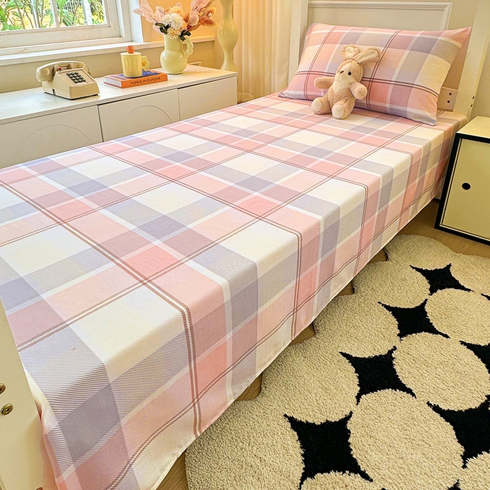 91家纺网 家纺一手货源 找家纺 雨彤家纺 2025条纹水洗棉学生宿舍床单单床单床单单件 爱诺格