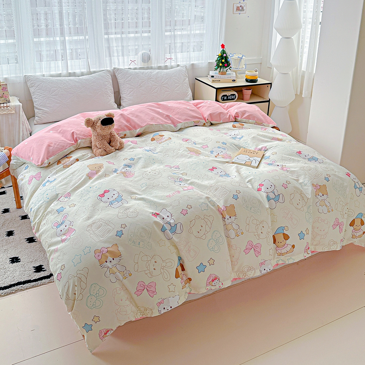 91家纺网 家纺一手货源 找家纺 恩泽家纺 2025新款全棉纯棉12868喷气印花系列被套单品被套单件单被套-第二批 凯蒂宝贝