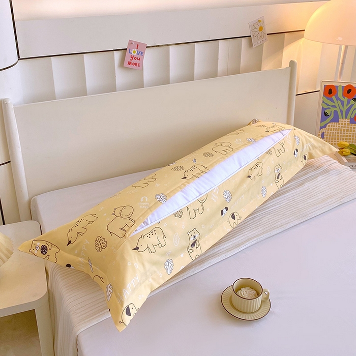 91家纺网 家纺一手货源 找家纺 芯宜佳 2025新款小清新斜纹印花双人枕套 夏洛时光