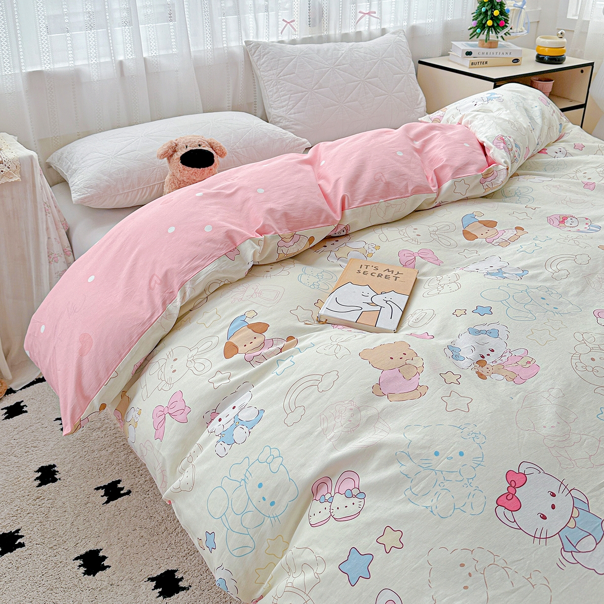 91家纺网 家纺一手货源 找家纺 恩泽家纺 2025新款全棉纯棉12868喷气印花系列被套单品被套单件单被套-第二批 凯蒂宝贝