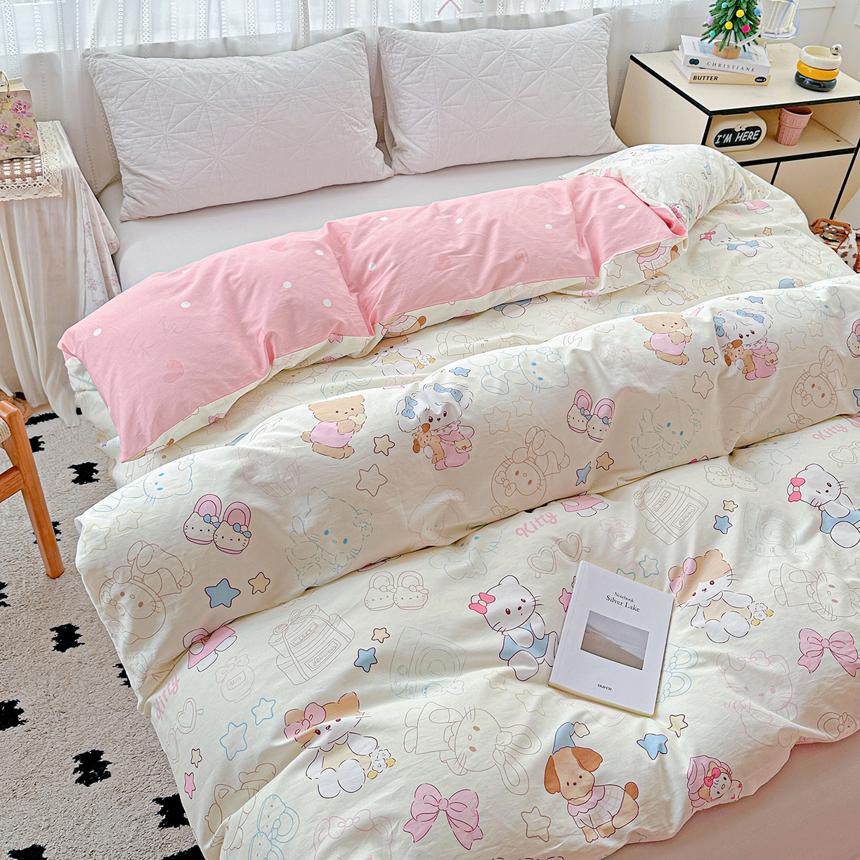 91家纺网 家纺一手货源 找家纺 恩泽家纺 2025新款全棉纯棉12868喷气印花系列被套单品被套单件单被套-第二批 凯蒂宝贝