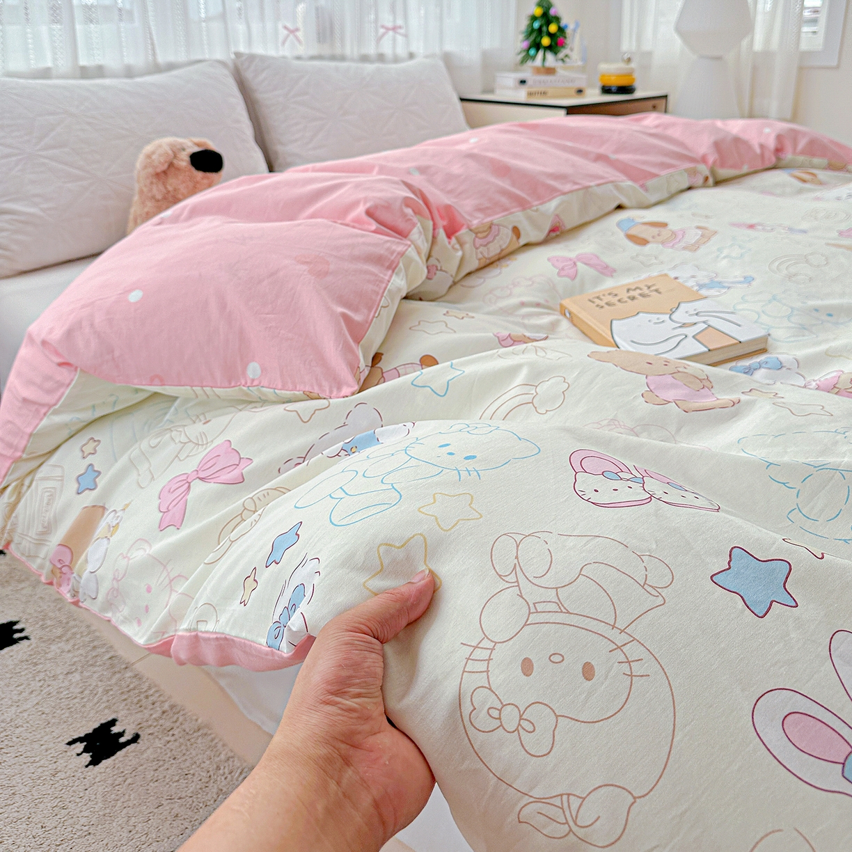 91家纺网 家纺一手货源 找家纺 恩泽家纺 2025新款全棉纯棉12868喷气印花系列被套单品被套单件单被套-第二批 凯蒂宝贝