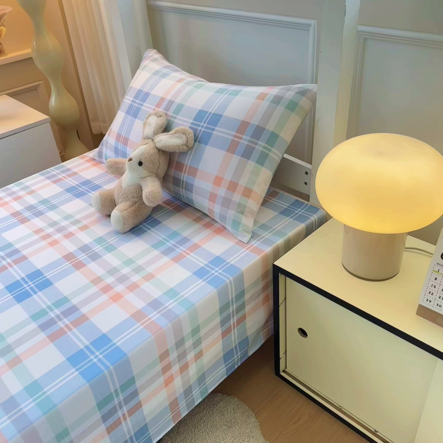 91家纺网 家纺一手货源 找家纺 雨彤家纺 2025条纹水洗棉学生宿舍床单单床单床单单件 索尔