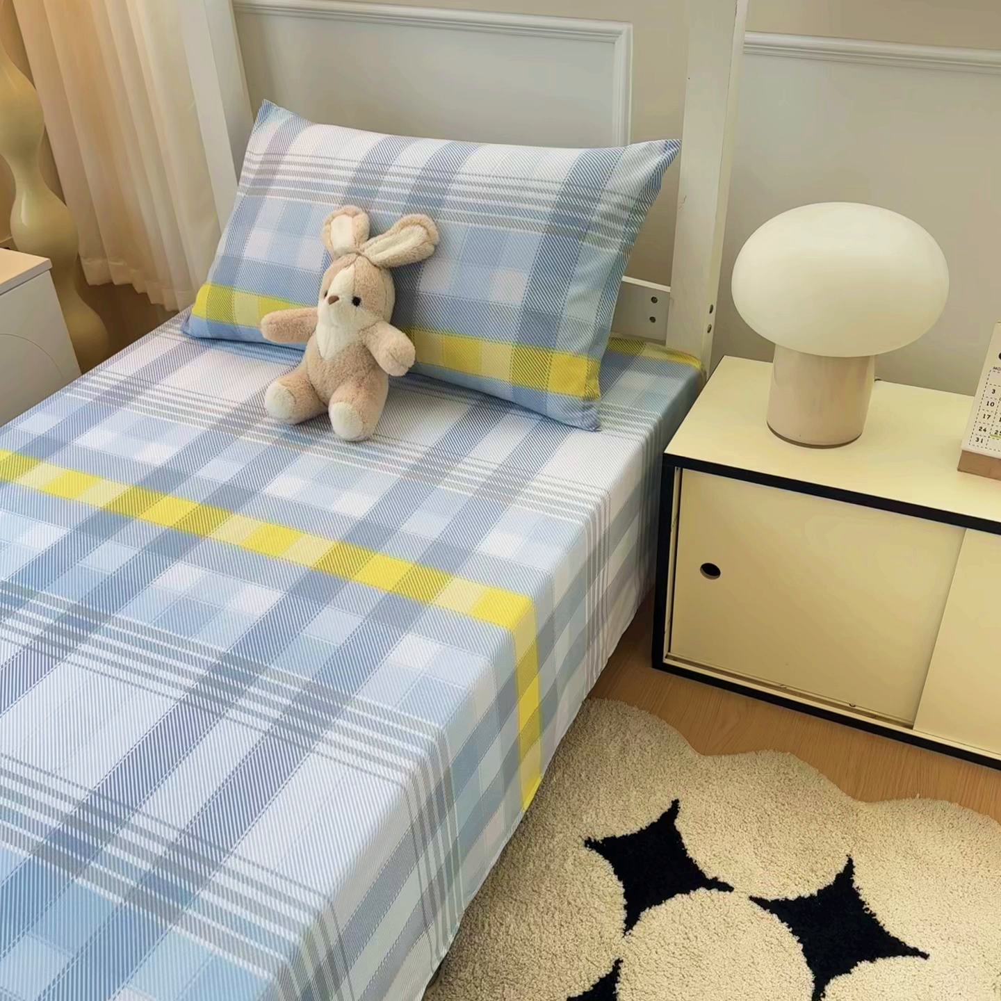 91家纺网 家纺一手货源 找家纺 雨彤家纺 2025条纹水洗棉学生宿舍床单单床单床单单件 安格尔-蓝