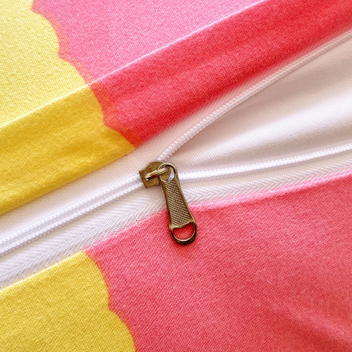 91家纺网 家纺一手货源 找家纺 芯宜佳 2025新款小清新斜纹印花双人枕套 彩虹桥