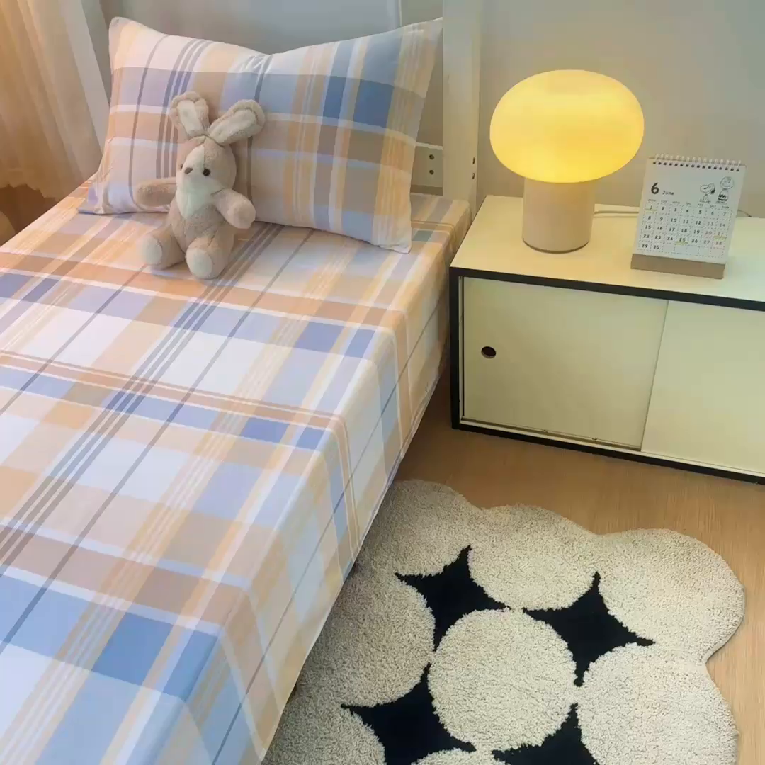 91家纺网 家纺一手货源 找家纺 雨彤家纺 2025条纹水洗棉学生宿舍床单单床单床单单件 科曼格