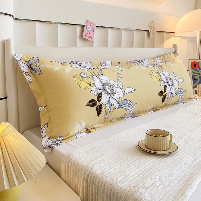 芯宜佳 2025新款小清新斜纹印花双人枕套 邂逅柔情