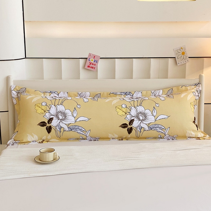 91家纺网 家纺一手货源 找家纺 芯宜佳 2025新款小清新斜纹印花双人枕套 邂逅柔情