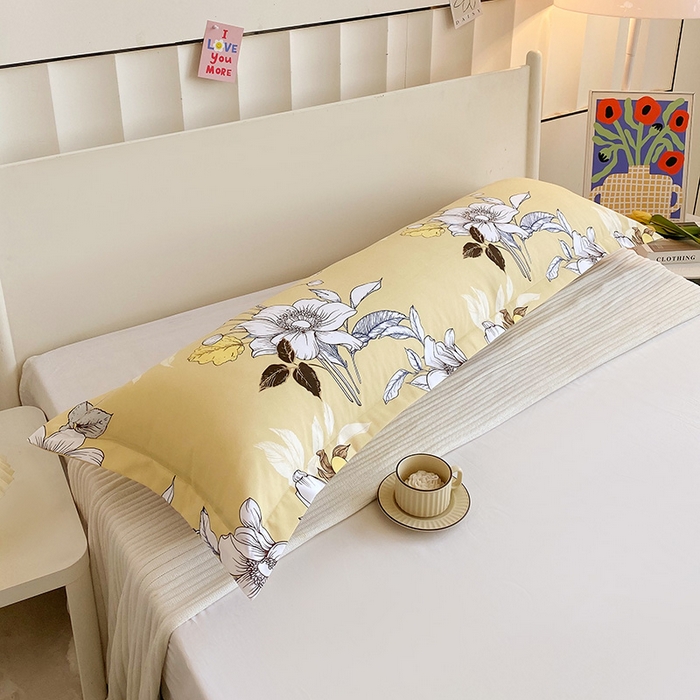 91家纺网 家纺一手货源 找家纺 芯宜佳 2025新款小清新斜纹印花双人枕套 邂逅柔情