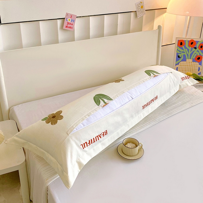 91家纺网 家纺一手货源 找家纺 芯宜佳 2025新款小清新斜纹印花双人枕套 繁花萱梦