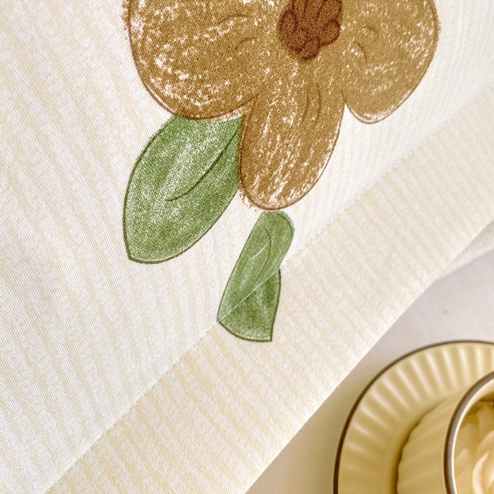 91家纺网 家纺一手货源 找家纺 芯宜佳 2025新款小清新斜纹印花双人枕套 繁花萱梦