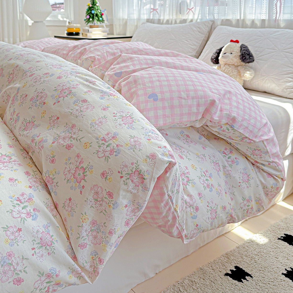 91家纺网 家纺一手货源 找家纺 恩泽家纺 2025新款全棉纯棉12868喷气印花系列被套单品被套单件单被套-第二批 洛琳粉