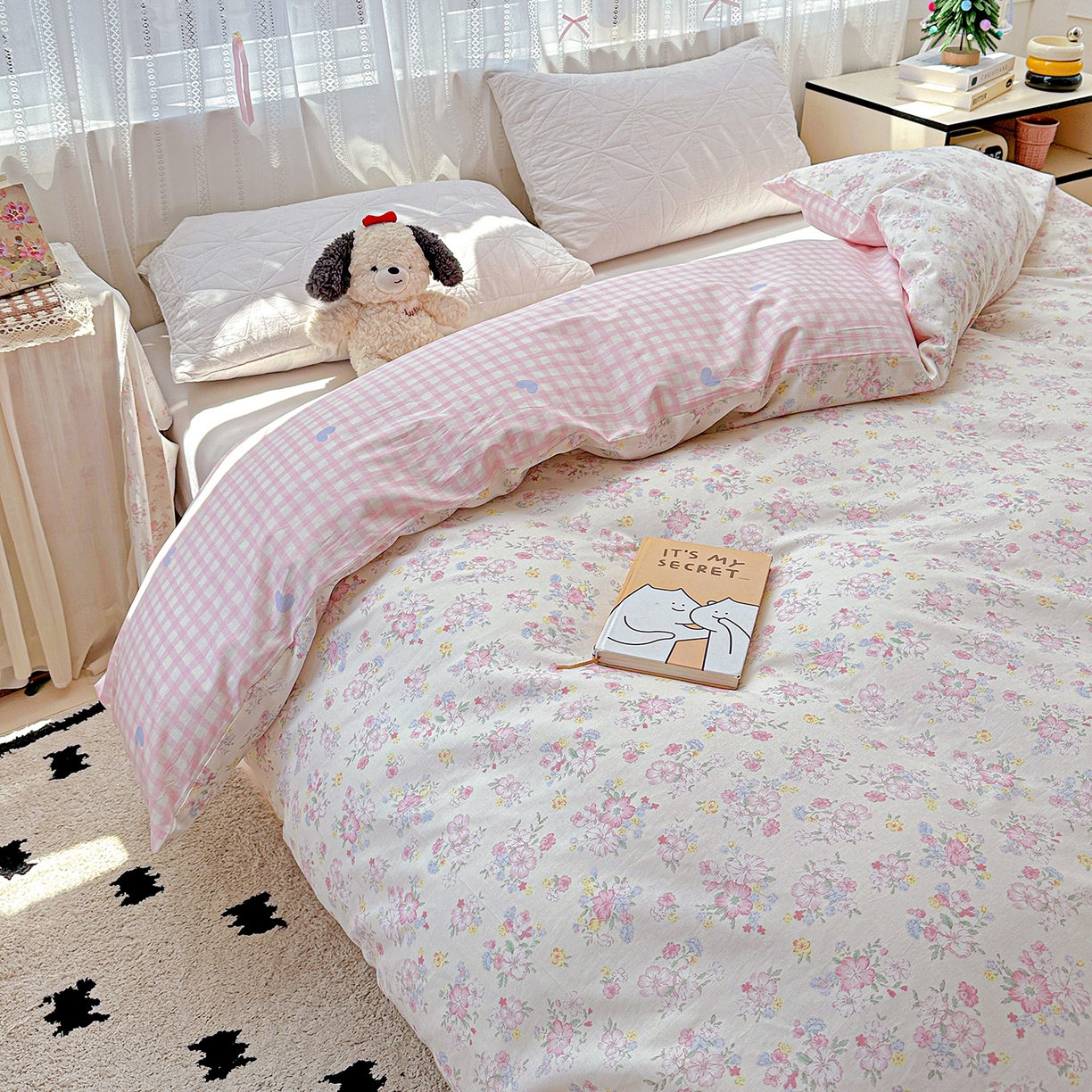 91家纺网 家纺一手货源 找家纺 恩泽家纺 2025新款全棉纯棉12868喷气印花系列被套单品被套单件单被套-第二批 洛琳粉