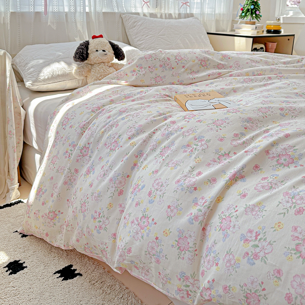 91家纺网 家纺一手货源 找家纺 恩泽家纺 2025新款全棉纯棉12868喷气印花系列被套单品被套单件单被套-第二批 洛琳粉