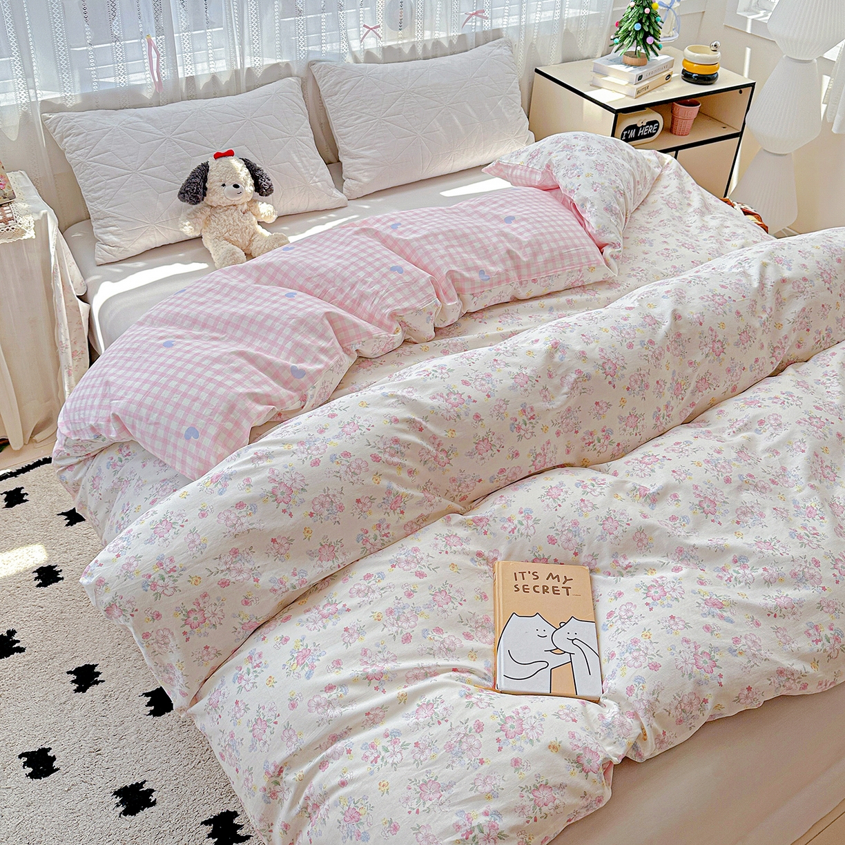 91家纺网 家纺一手货源 找家纺 恩泽家纺 2025新款全棉纯棉12868喷气印花系列被套单品被套单件单被套-第二批 洛琳粉