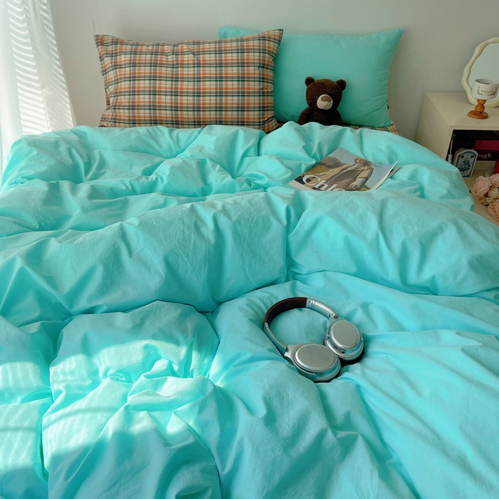 91家纺网 家纺一手货源 找家纺 （总）繁花家居 2025新款高克重水洗棉云朵棉条纹撞色系列四件套