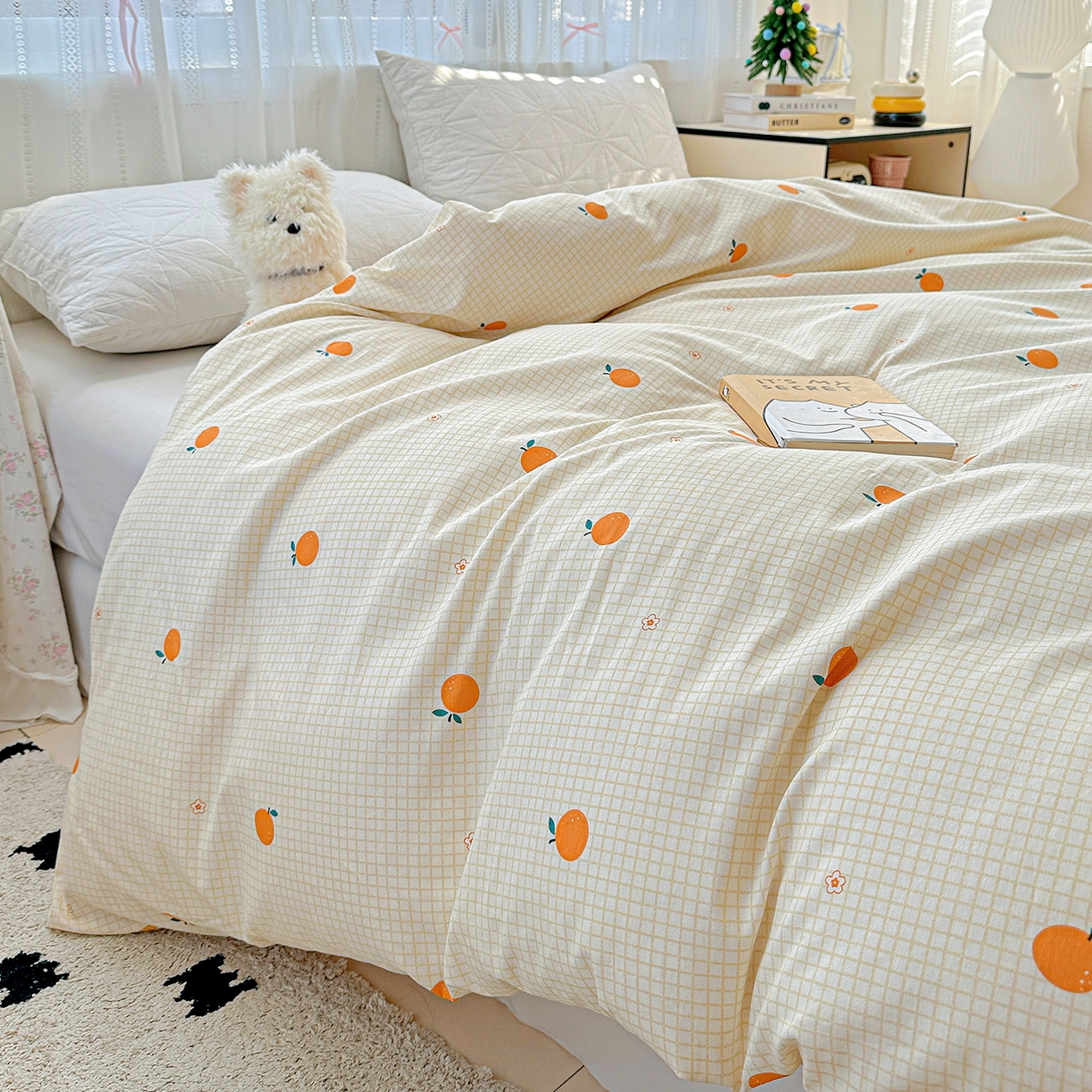 91家纺网 家纺一手货源 找家纺 恩泽家纺 2025新款全棉纯棉12868喷气印花系列被套单品被套单件单被套-第二批 甜小桔