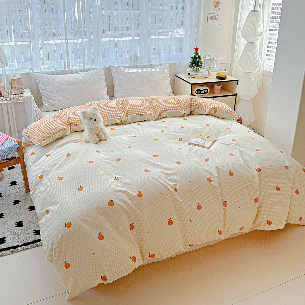 91家纺网 家纺一手货源 找家纺 恩泽家纺 2025新款全棉纯棉12868喷气印花系列被套单品被套单件单被套-第二批 甜小桔