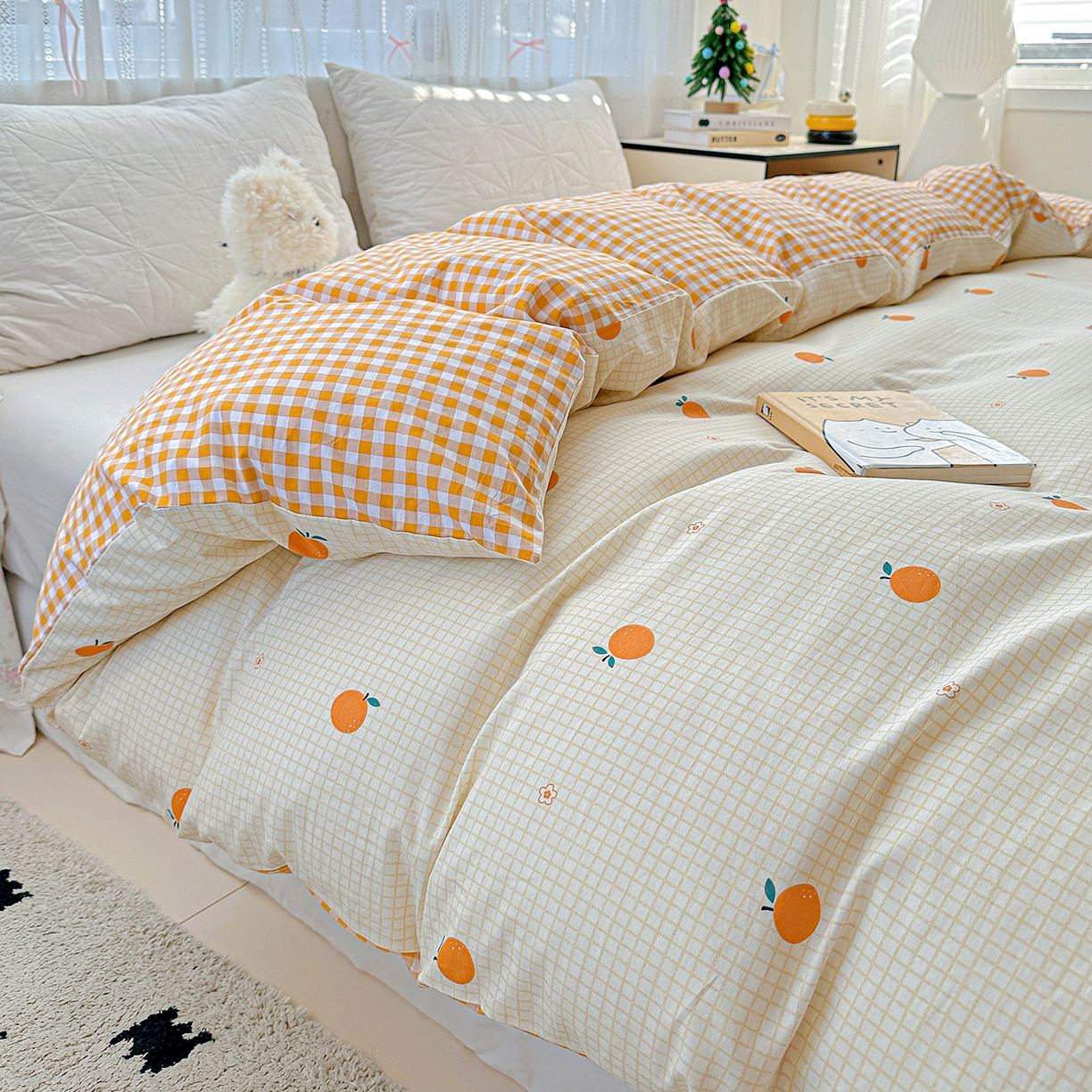 91家纺网 家纺一手货源 找家纺 恩泽家纺 2025新款全棉纯棉12868喷气印花系列被套单品被套单件单被套-第二批 甜小桔