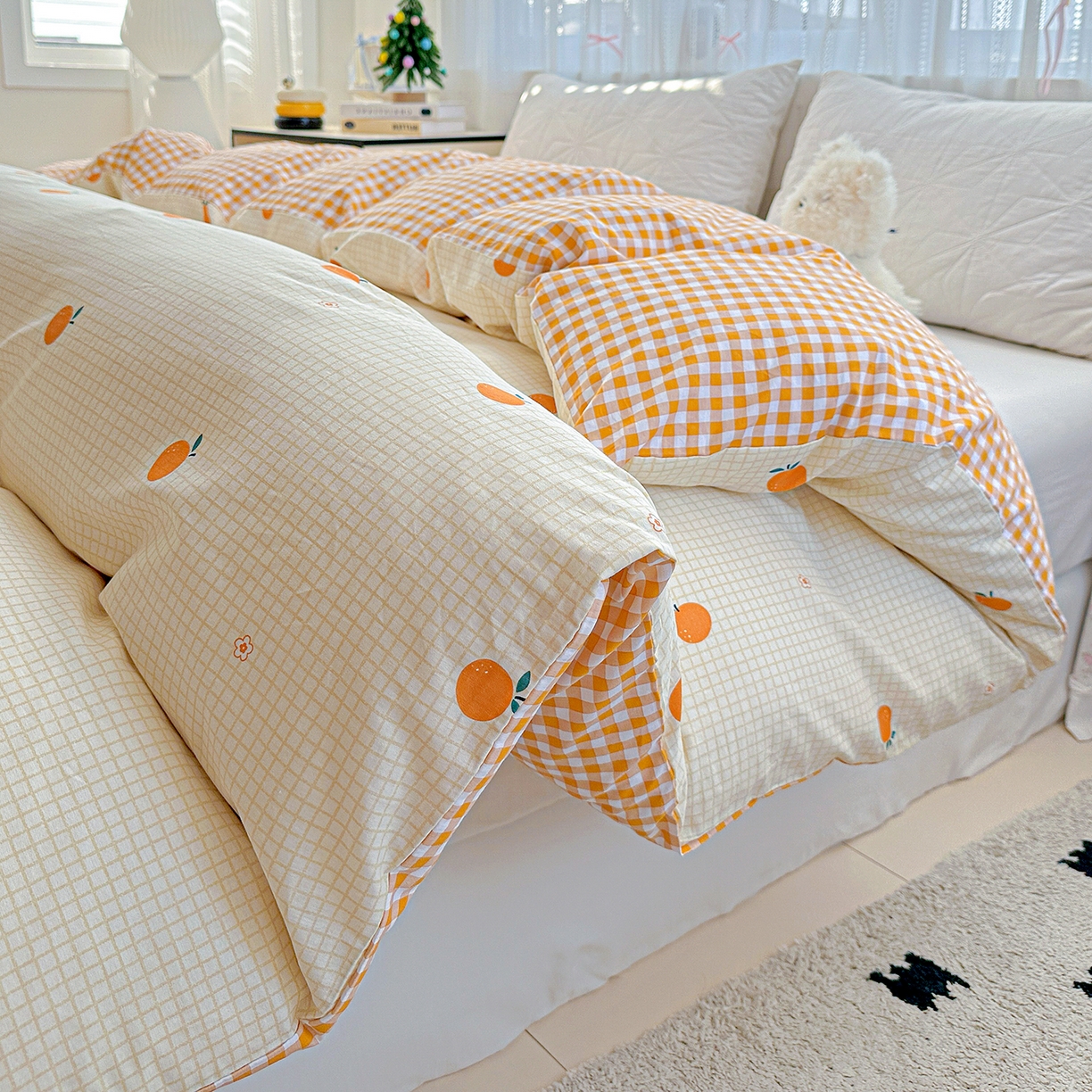 91家纺网 家纺一手货源 找家纺 恩泽家纺 2025新款全棉纯棉12868喷气印花系列被套单品被套单件单被套-第二批 甜小桔