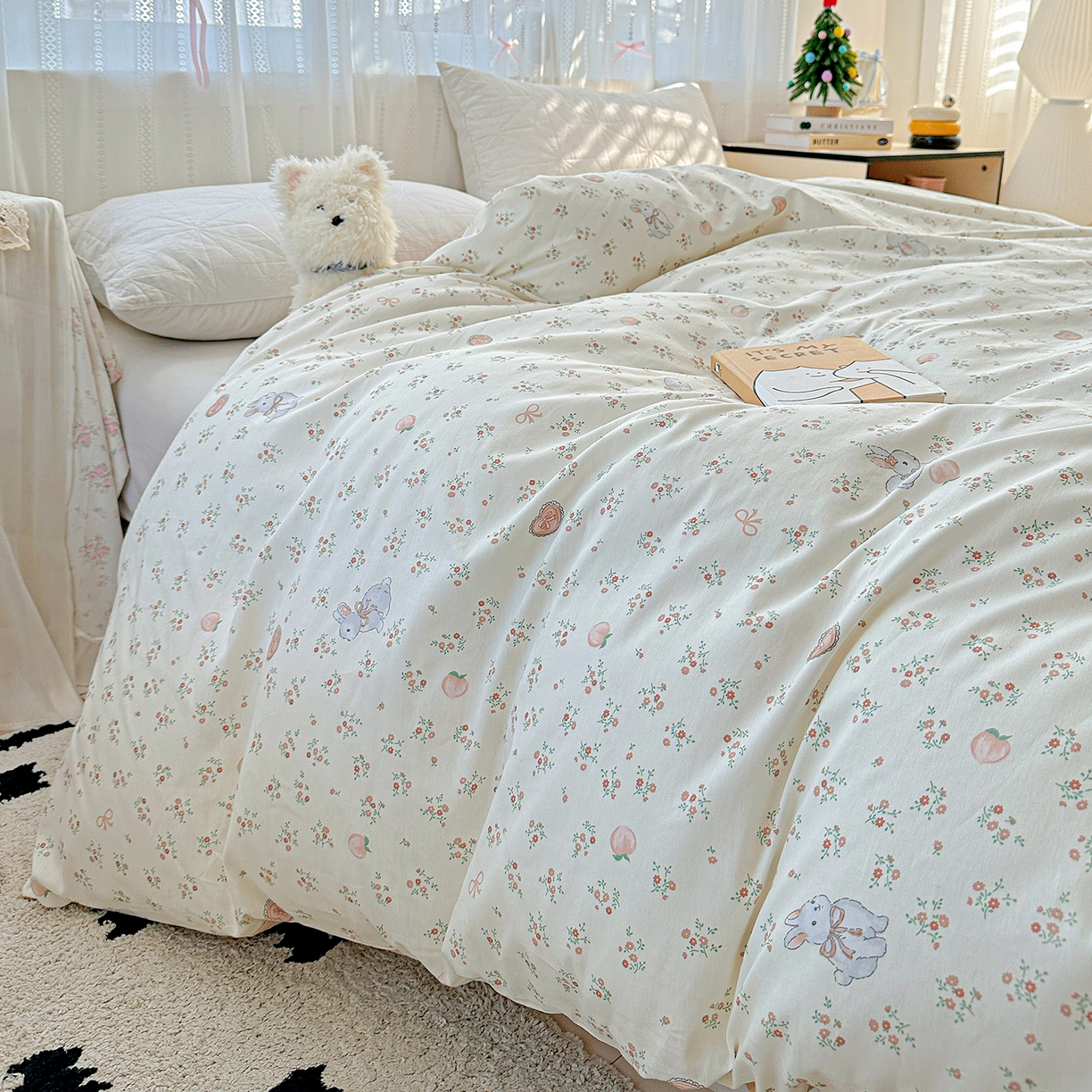 91家纺网 家纺一手货源 找家纺 恩泽家纺 2025新款全棉纯棉12868喷气印花系列被套单品被套单件单被套-第二批 兔子乐园