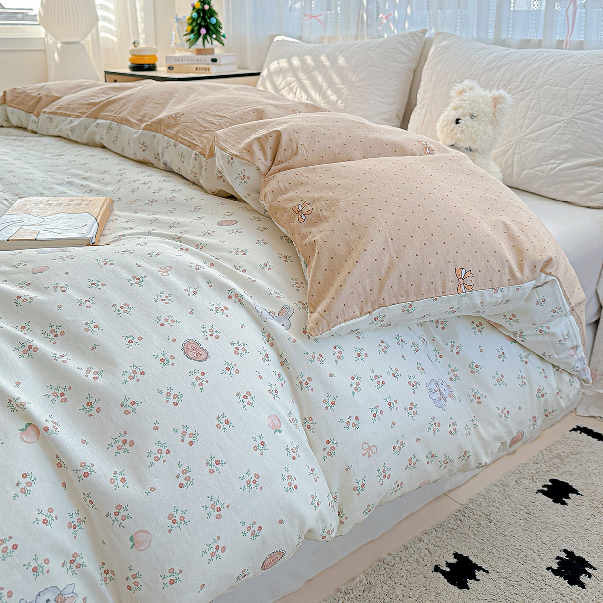 91家纺网 家纺一手货源 找家纺 恩泽家纺 2025新款全棉纯棉12868喷气印花系列被套单品被套单件单被套-第二批 兔子乐园