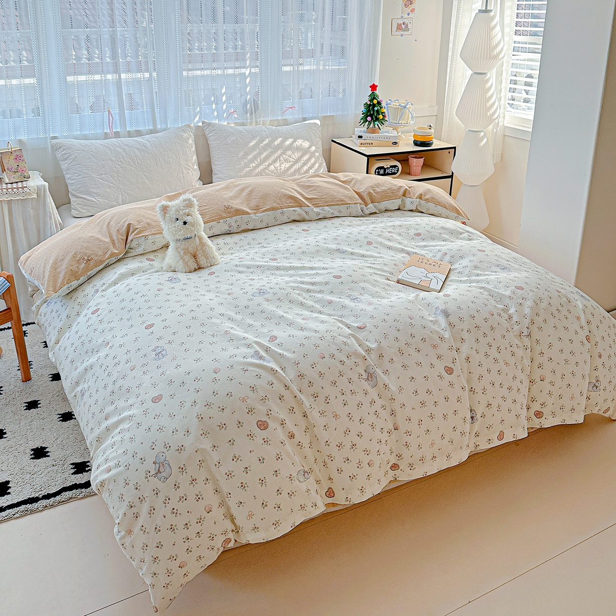 91家纺网 家纺一手货源 找家纺 恩泽家纺 2025新款全棉纯棉12868喷气印花系列被套单品被套单件单被套-第二批 兔子乐园