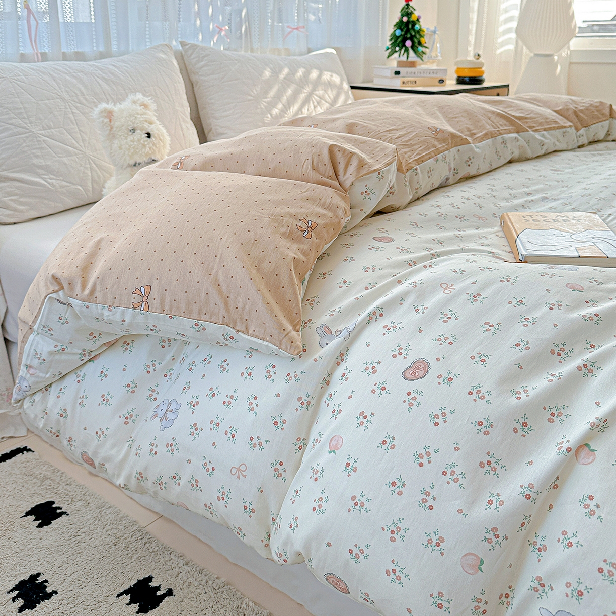 91家纺网 家纺一手货源 找家纺 恩泽家纺 2025新款全棉纯棉12868喷气印花系列被套单品被套单件单被套-第二批 兔子乐园