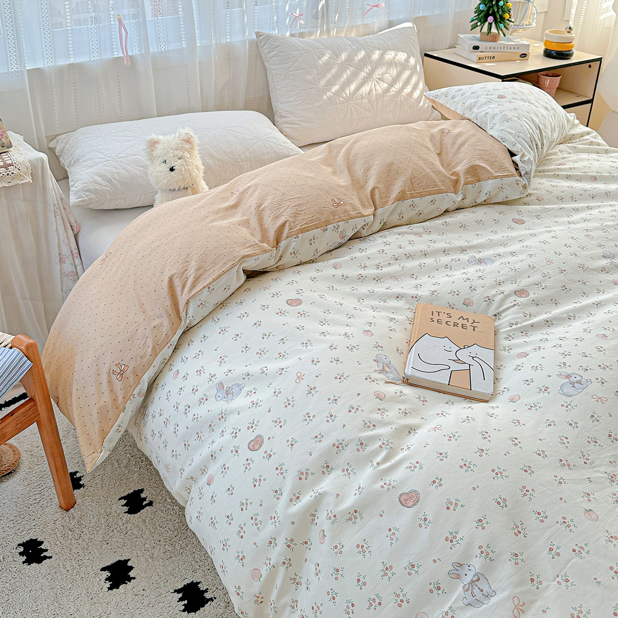 91家纺网 家纺一手货源 找家纺 恩泽家纺 2025新款全棉纯棉12868喷气印花系列被套单品被套单件单被套-第二批 兔子乐园