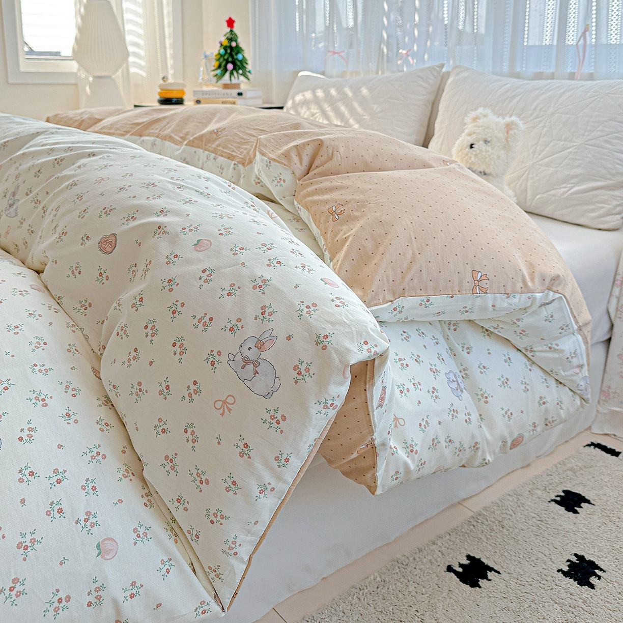 91家纺网 家纺一手货源 找家纺 恩泽家纺 2025新款全棉纯棉12868喷气印花系列被套单品被套单件单被套-第二批 兔子乐园