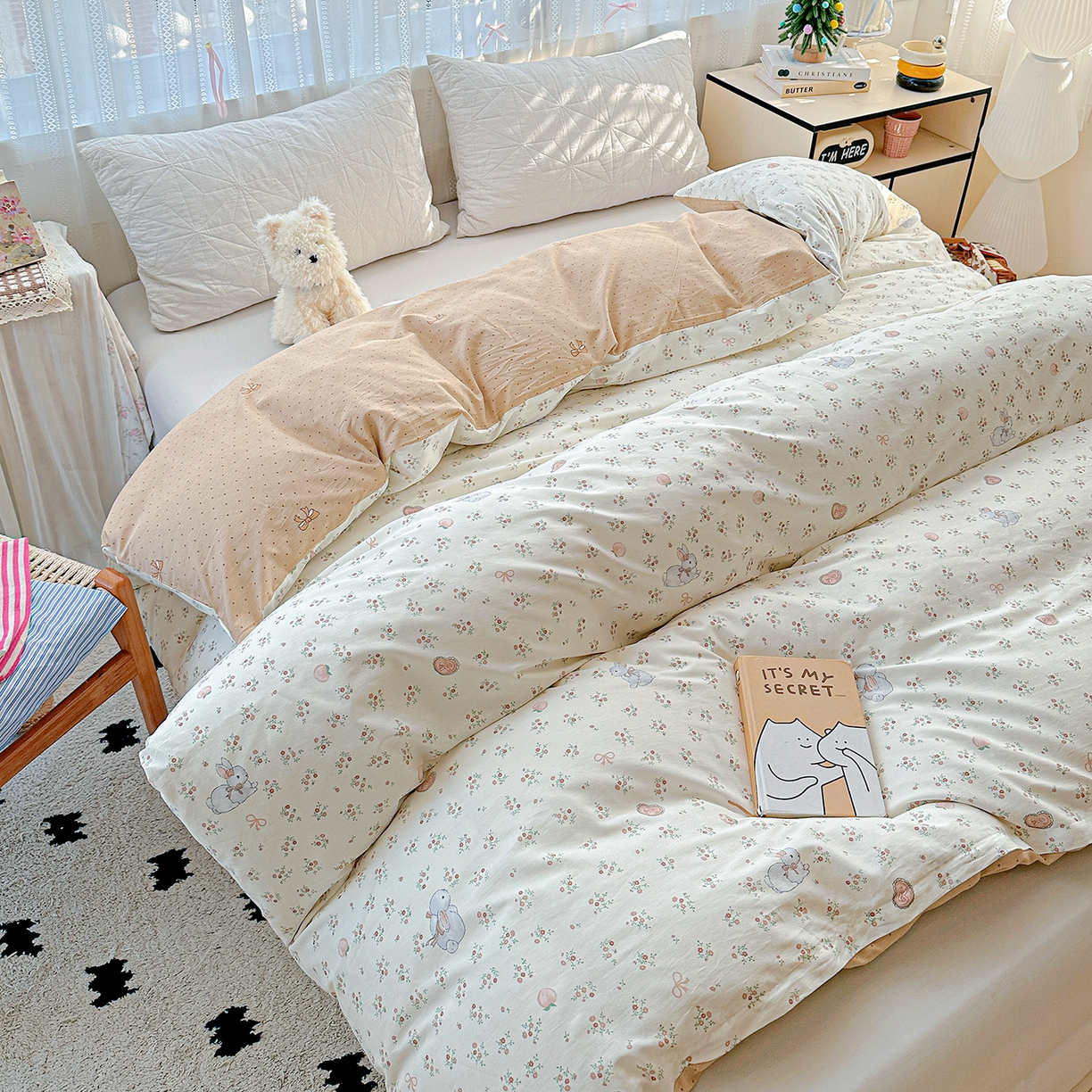 91家纺网 家纺一手货源 找家纺 恩泽家纺 2025新款全棉纯棉12868喷气印花系列被套单品被套单件单被套-第二批 兔子乐园