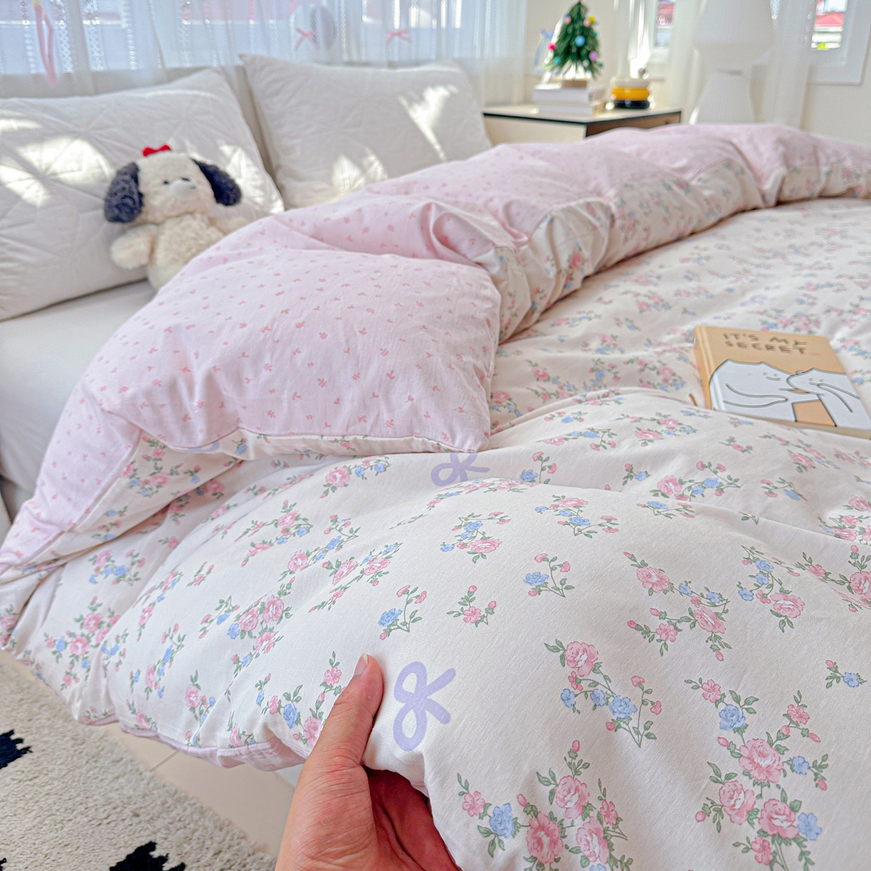 91家纺网 家纺一手货源 找家纺 恩泽家纺 2025新款全棉纯棉12868喷气印花系列被套单品被套单件单被套-第二批 晚风梦粉