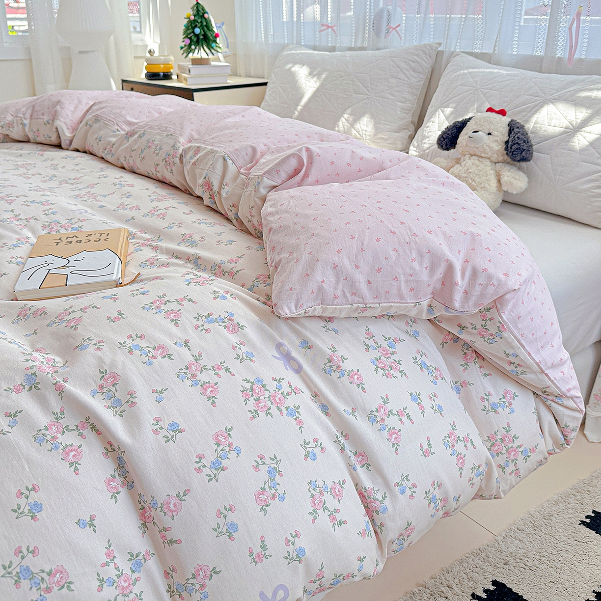 91家纺网 家纺一手货源 找家纺 恩泽家纺 2025新款全棉纯棉12868喷气印花系列被套单品被套单件单被套-第二批 晚风梦粉