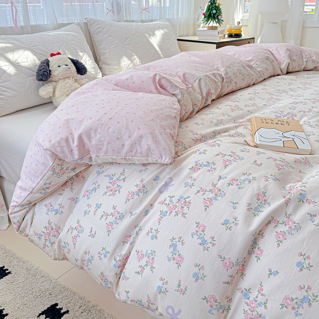 91家纺网 家纺一手货源 找家纺 恩泽家纺 2025新款全棉纯棉12868喷气印花系列被套单品被套单件单被套-第二批 晚风梦粉