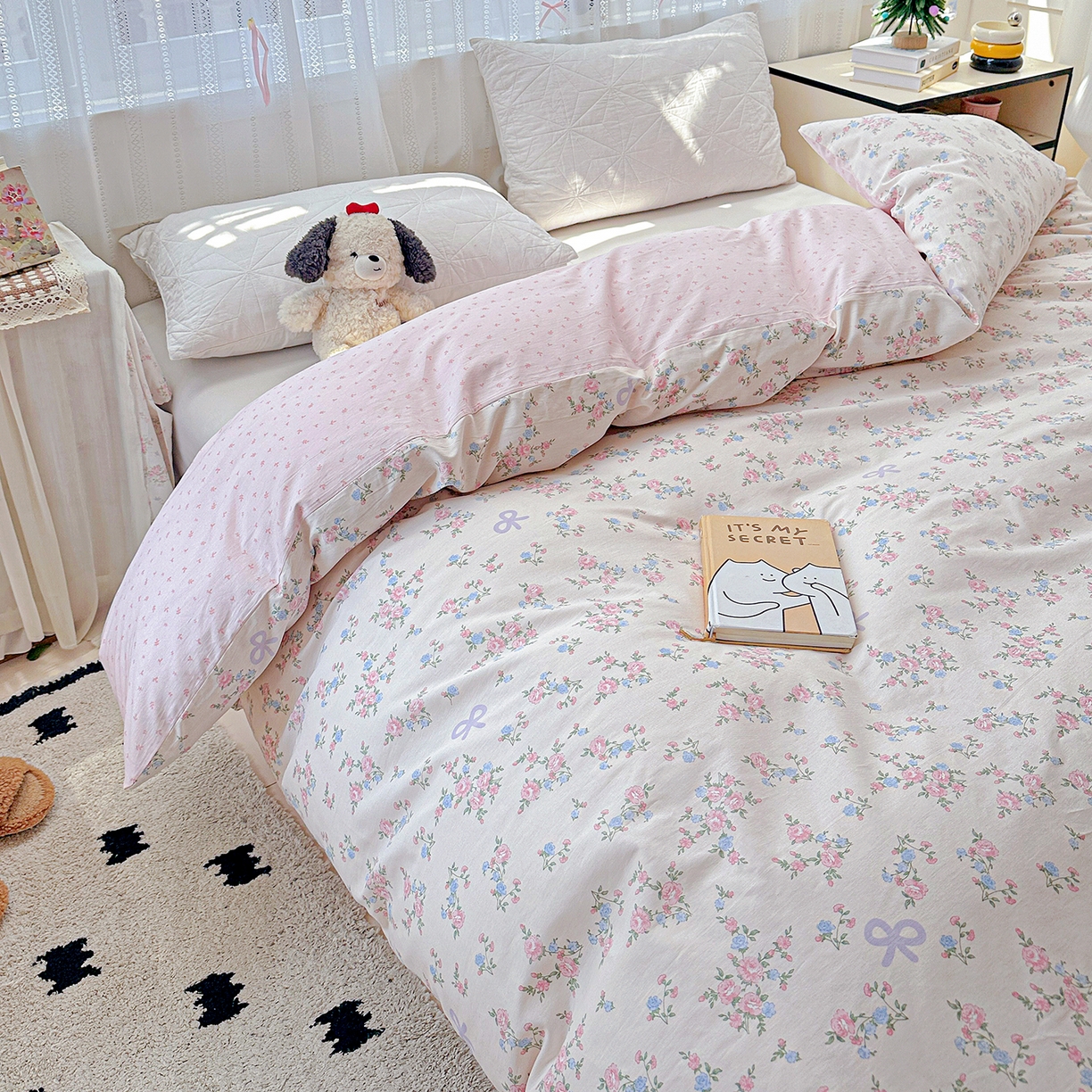 91家纺网 家纺一手货源 找家纺 恩泽家纺 2025新款全棉纯棉12868喷气印花系列被套单品被套单件单被套-第二批 晚风梦粉