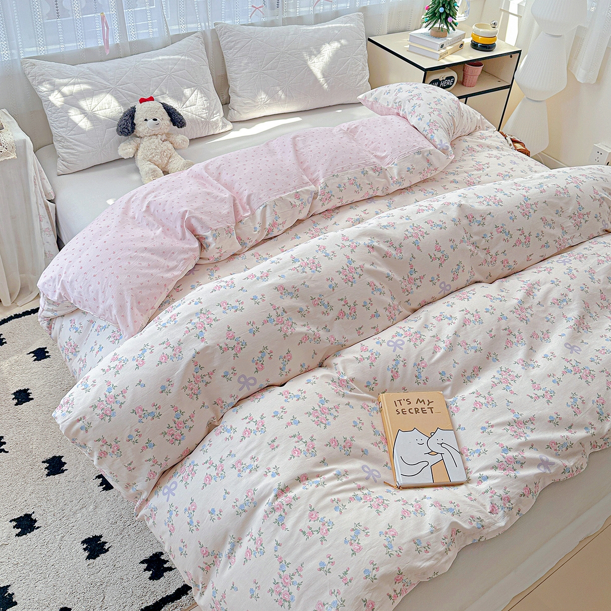 91家纺网 家纺一手货源 找家纺 恩泽家纺 2025新款全棉纯棉12868喷气印花系列被套单品被套单件单被套-第二批 晚风梦粉