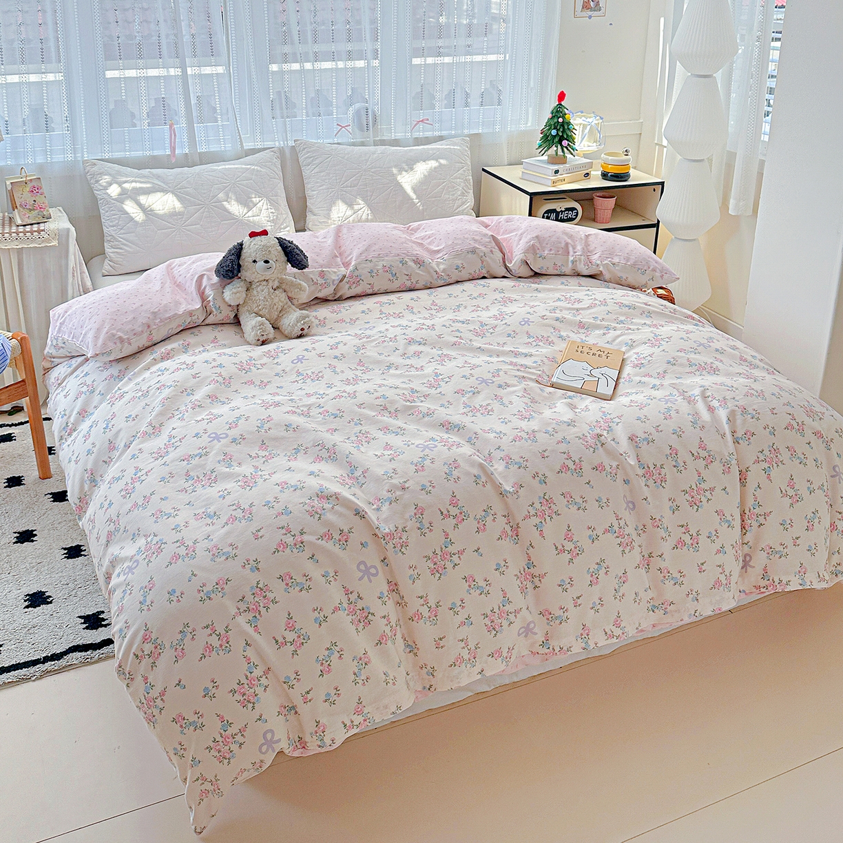 91家纺网 家纺一手货源 找家纺 恩泽家纺 2025新款全棉纯棉12868喷气印花系列被套单品被套单件单被套-第二批 晚风梦粉