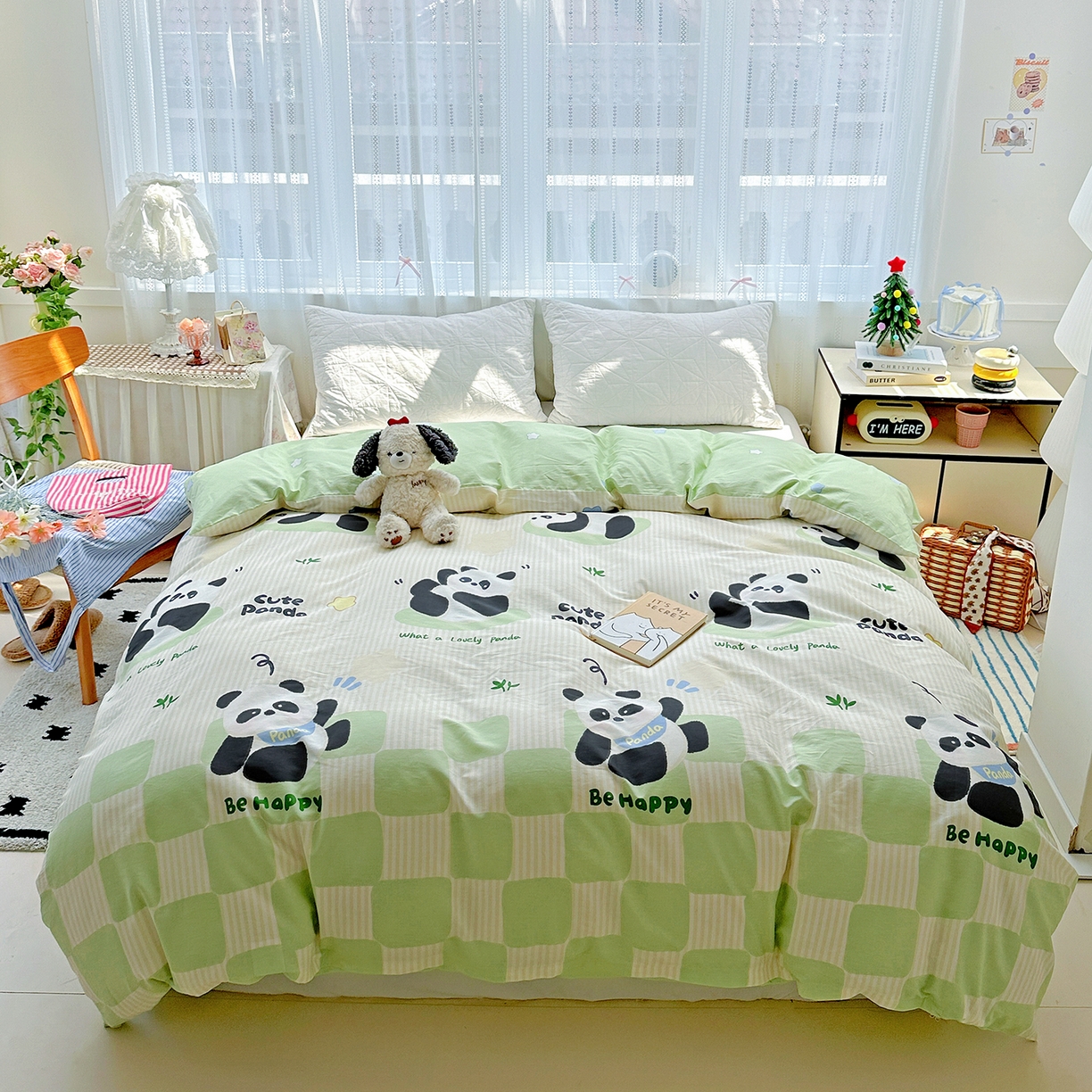 91家纺网 家纺一手货源 找家纺 恩泽家纺 2025新款全棉纯棉12868喷气印花系列被套单品被套单件单被套-第二批 小熊猫