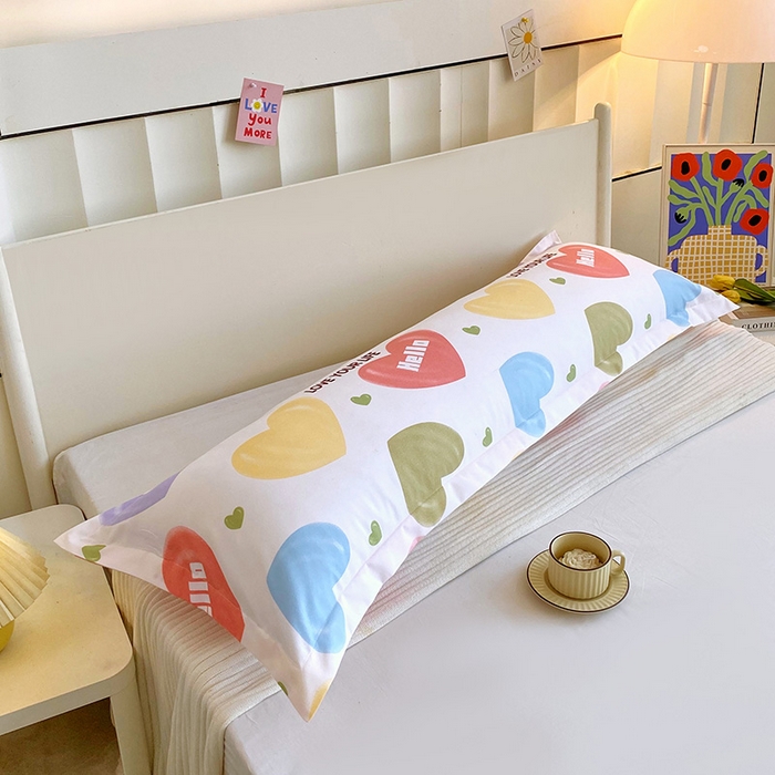 91家纺网 家纺一手货源 找家纺 芯宜佳 2025新款小清新斜纹印花双人枕套 心情日记