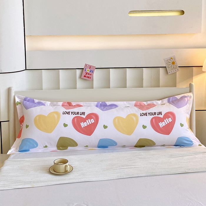 91家纺网 家纺一手货源 找家纺 芯宜佳 2025新款小清新斜纹印花双人枕套 心情日记