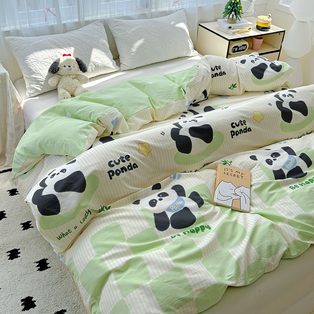 91家纺网 家纺一手货源 找家纺 恩泽家纺 2025新款全棉纯棉12868喷气印花系列被套单品被套单件单被套-第二批 小熊猫