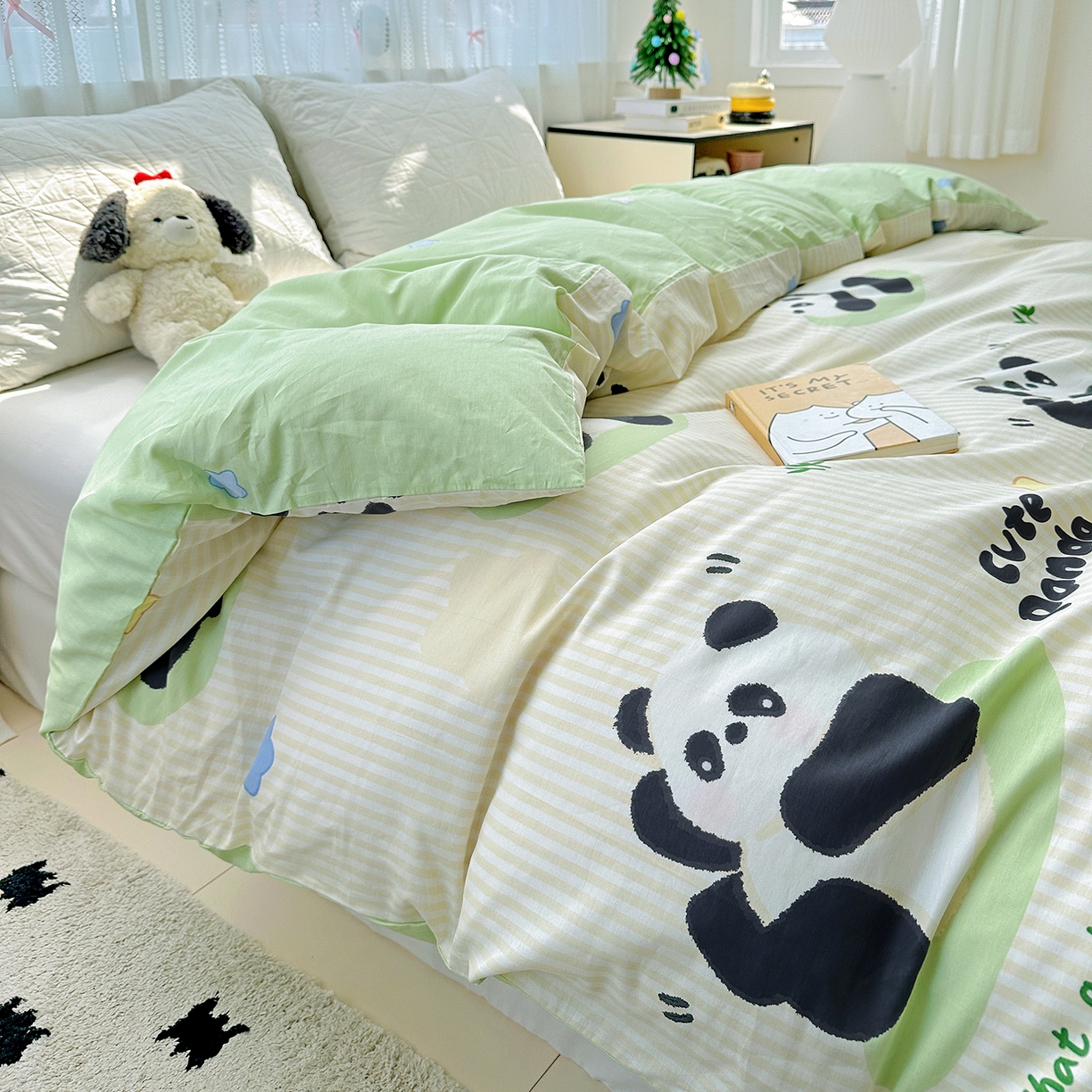 91家纺网 家纺一手货源 找家纺 恩泽家纺 2025新款全棉纯棉12868喷气印花系列被套单品被套单件单被套-第二批 小熊猫