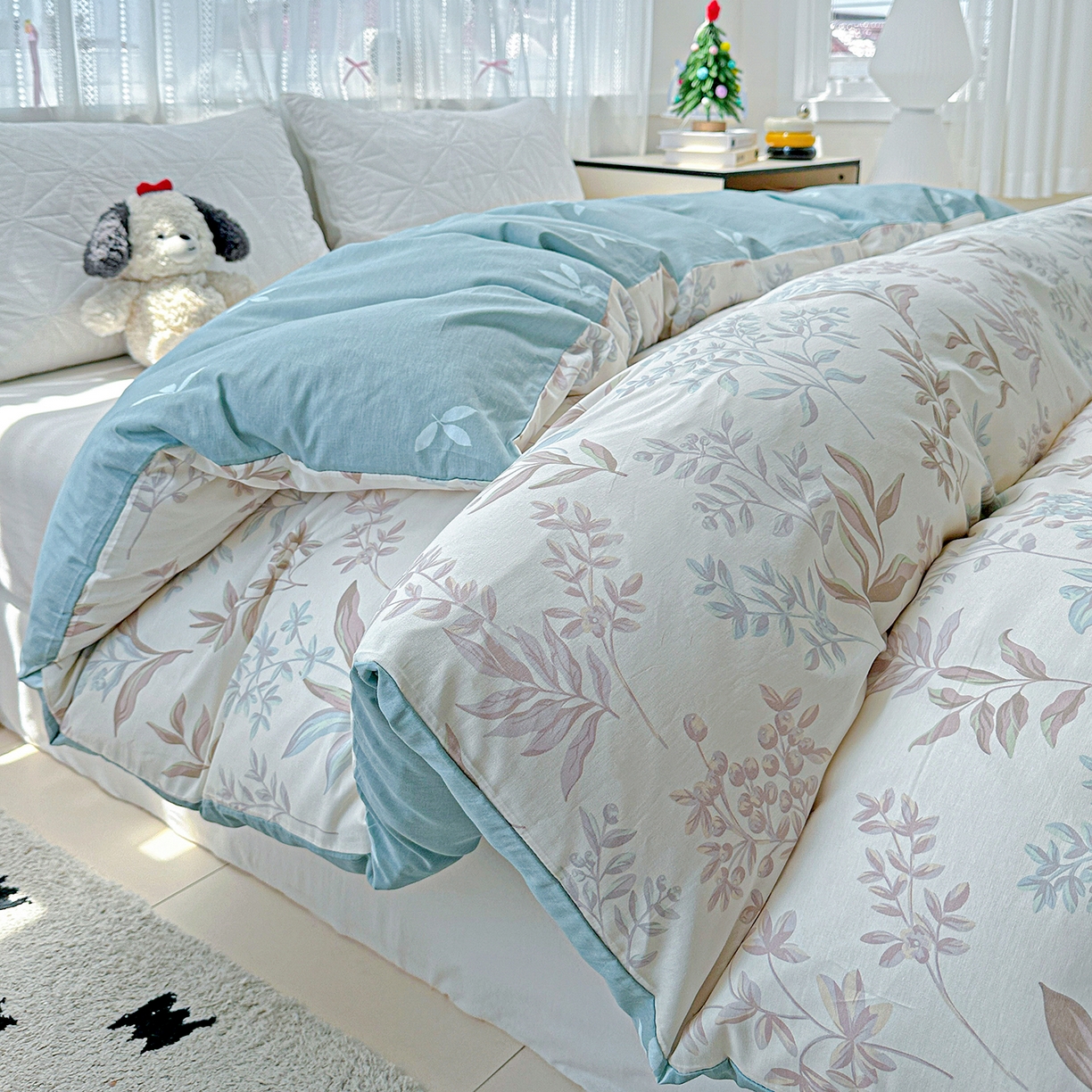 91家纺网 家纺一手货源 找家纺 恩泽家纺 2025新款全棉纯棉12868喷气印花系列被套单品被套单件单被套-第二批 寻叶