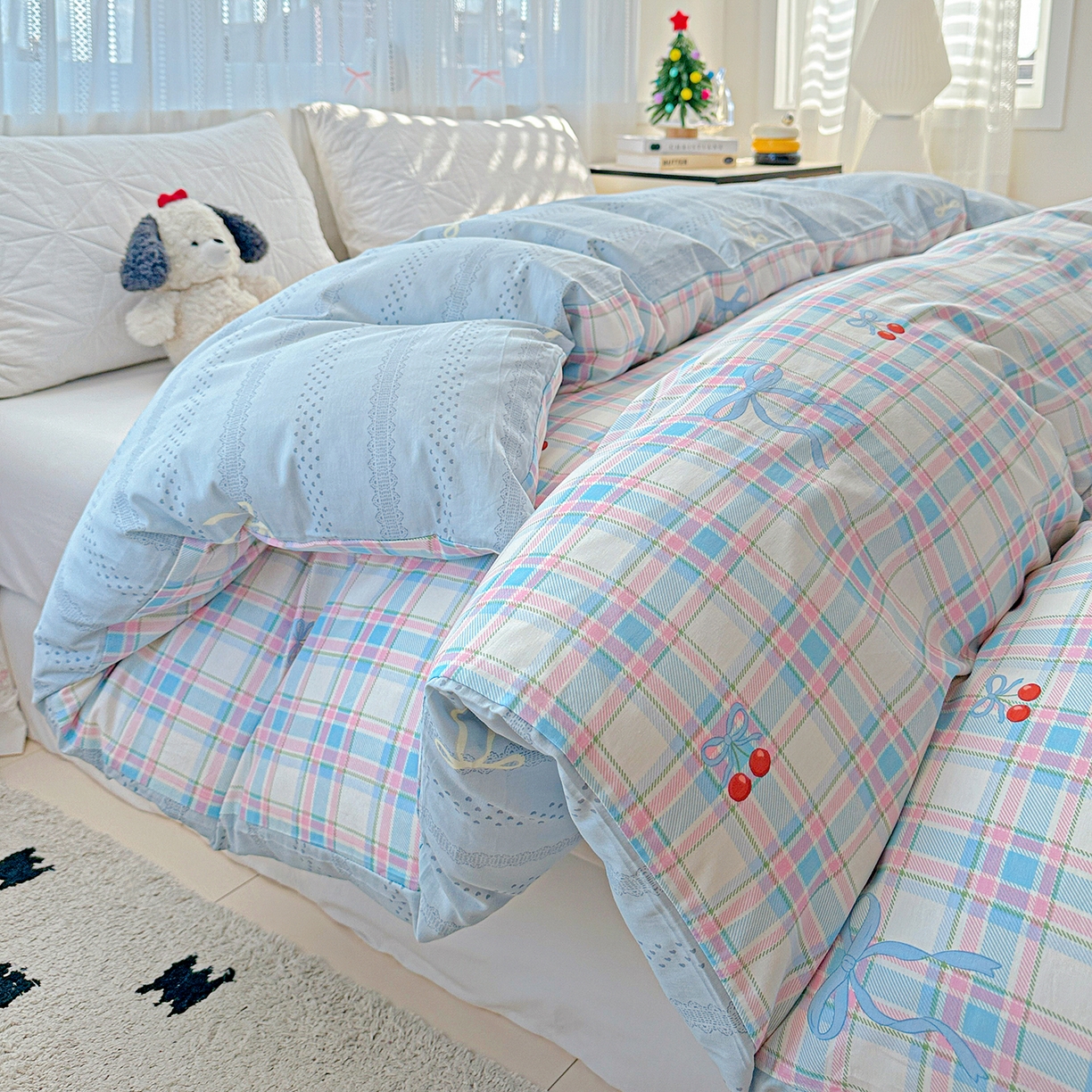 91家纺网 家纺一手货源 找家纺 恩泽家纺 2025新款全棉纯棉12868喷气印花系列被套单品被套单件单被套-第二批 樱桃派